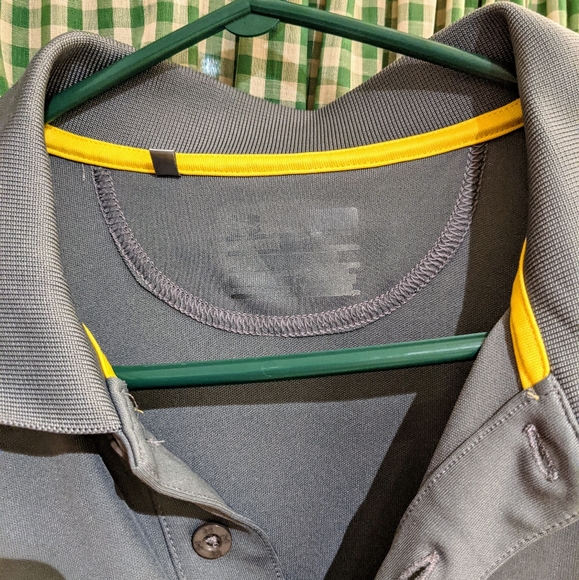 Under Armour Men's L Golf Shirt - Grey w/ Yellow - Picture 3 of 3